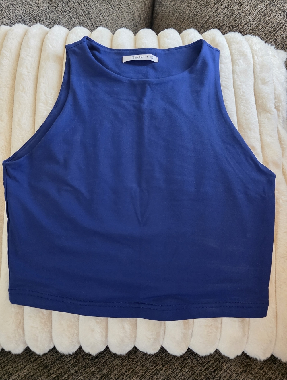 ReoRia Royal Blue Sleeveless Crop Top